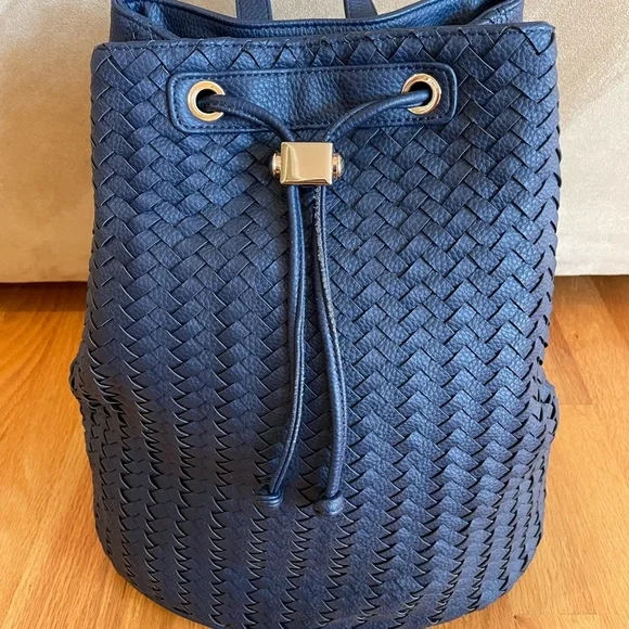 Deux Lux Bags Deux Lux Woven Faux Leather Backpack Like New Poshmark